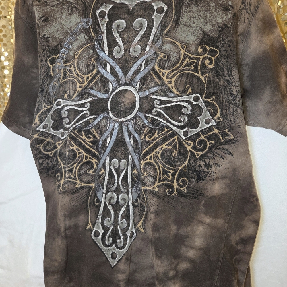 Gray and Brown Short Sleeve Tees